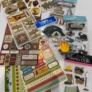 Assorted Camping Themed Stickers / Scrapbooking